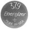Runde Batteriezelle mit der Aufschrift 'Energizer 379' und 'Made in USA'.