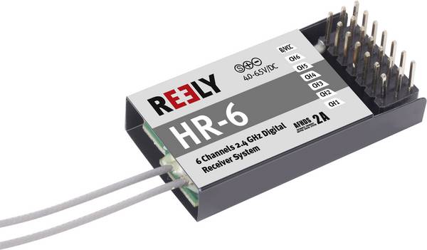 Reely HR-6 6-Kanal Empfänger 2,4 GHz Stecksystem JR