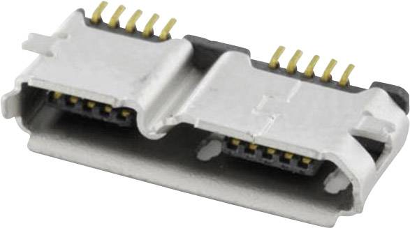 Einbaubuchse Micro USB 3.0 Buchse, Einbau horizontal MICUB10BBS 2 Ports MICUB10BBS econ connect Inhalt: 1 St.