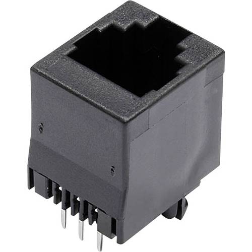 econ connect MJTN66A Modular-Einbaubuchse MJTN66A Buchse, Einbau vertikal Pole: 6 Schwarz 1 St.