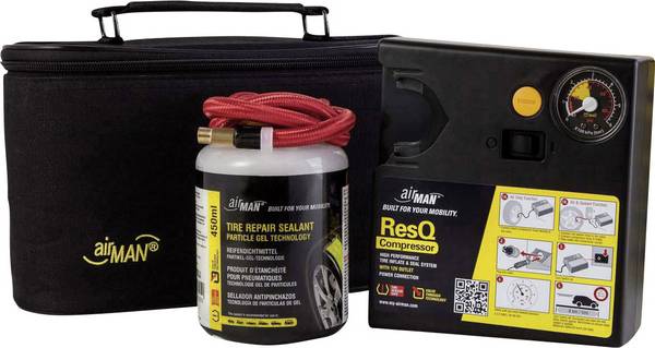 Airman 71-051-011 ResQ Tech Integrated Tire Repair Kit Reifen-Pannen Set Reifendruck-Messfunktion Pkw     1 St.