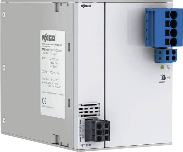 WAGO 787-1634 Hutschienen-Netzteil (DIN-Rail) 24 V/DC 20 A 570 W Anzahl Ausgänge:1 x Inhalt 1 St.