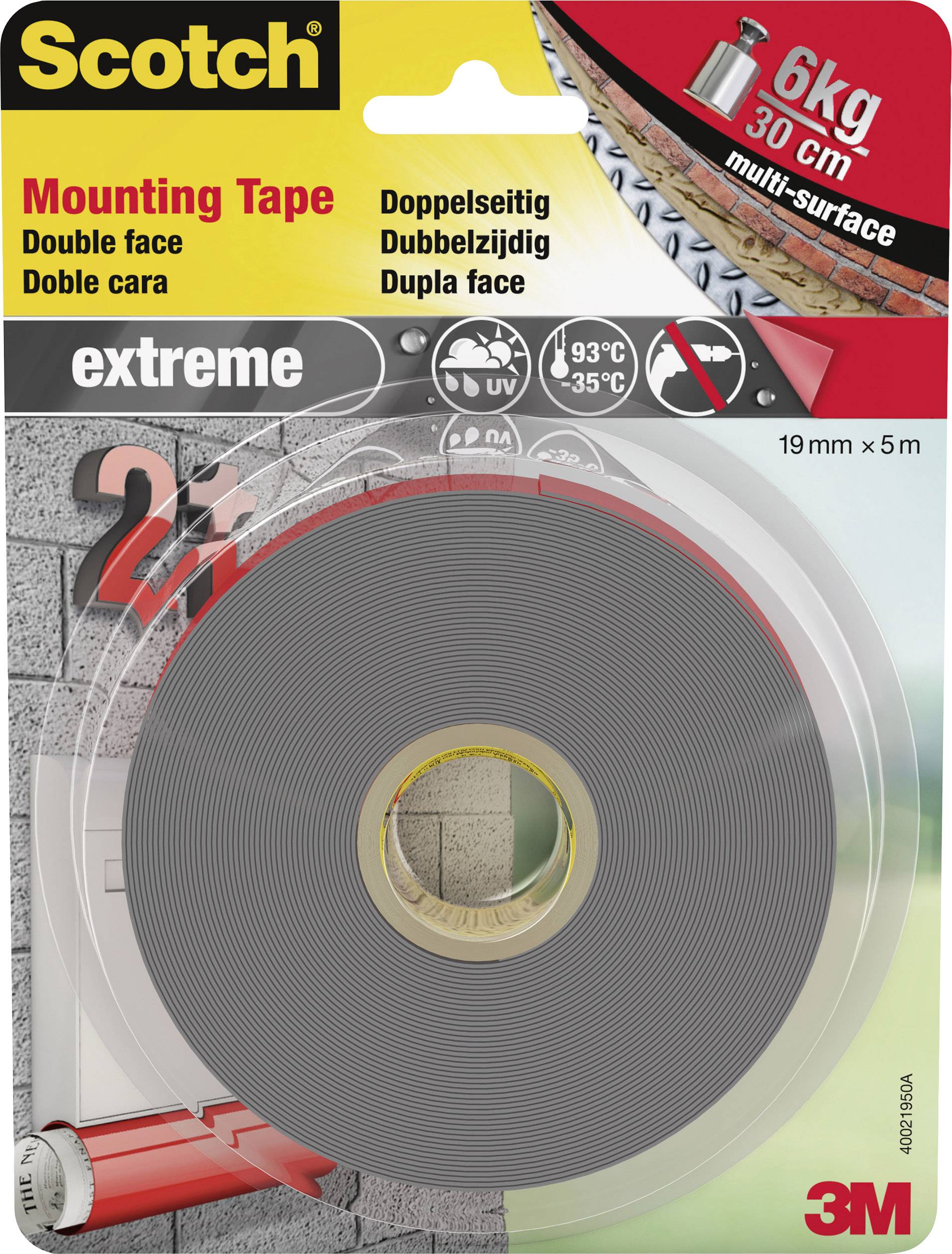 3M Scotch doppelseitiges Montageklebeband, 19 mm x 5 m (9031920)-0