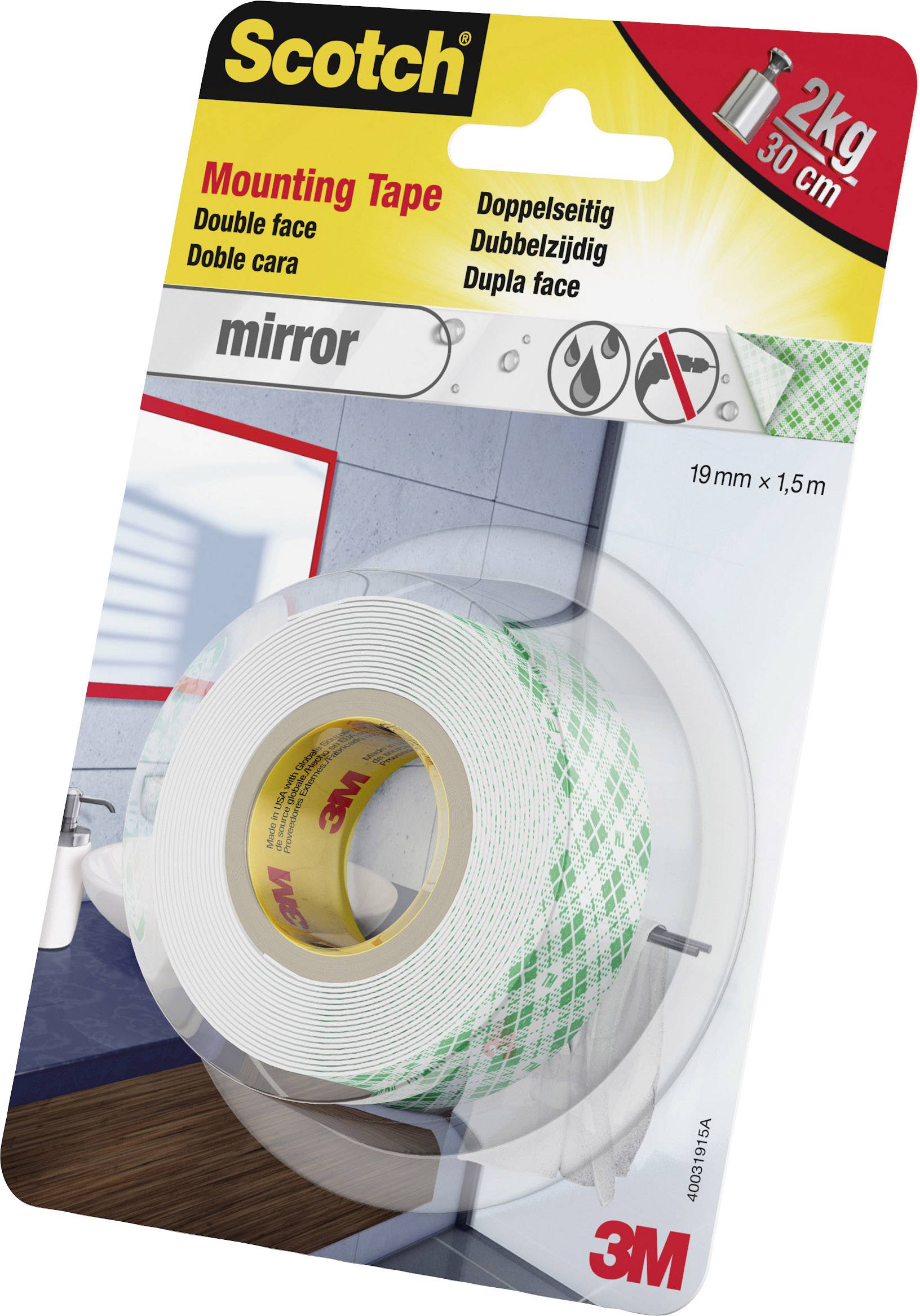 3M Scotch 40031915 Montageband Weiß (L x B) 1.5 m x 19 mm 1 St.-2