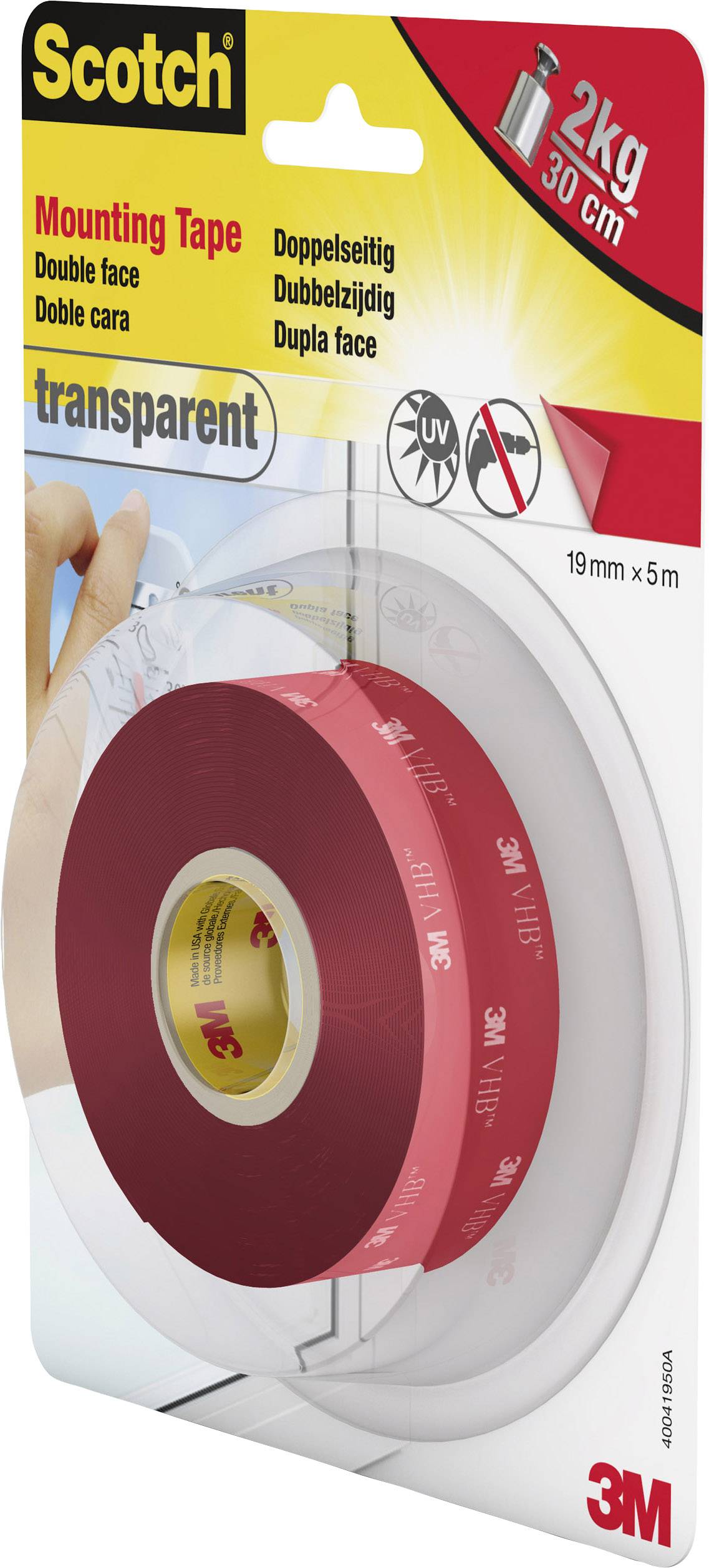 3M Scotch 40041950 Montageband Transparent (L x B) 5 m x 19 mm 1 St.-1