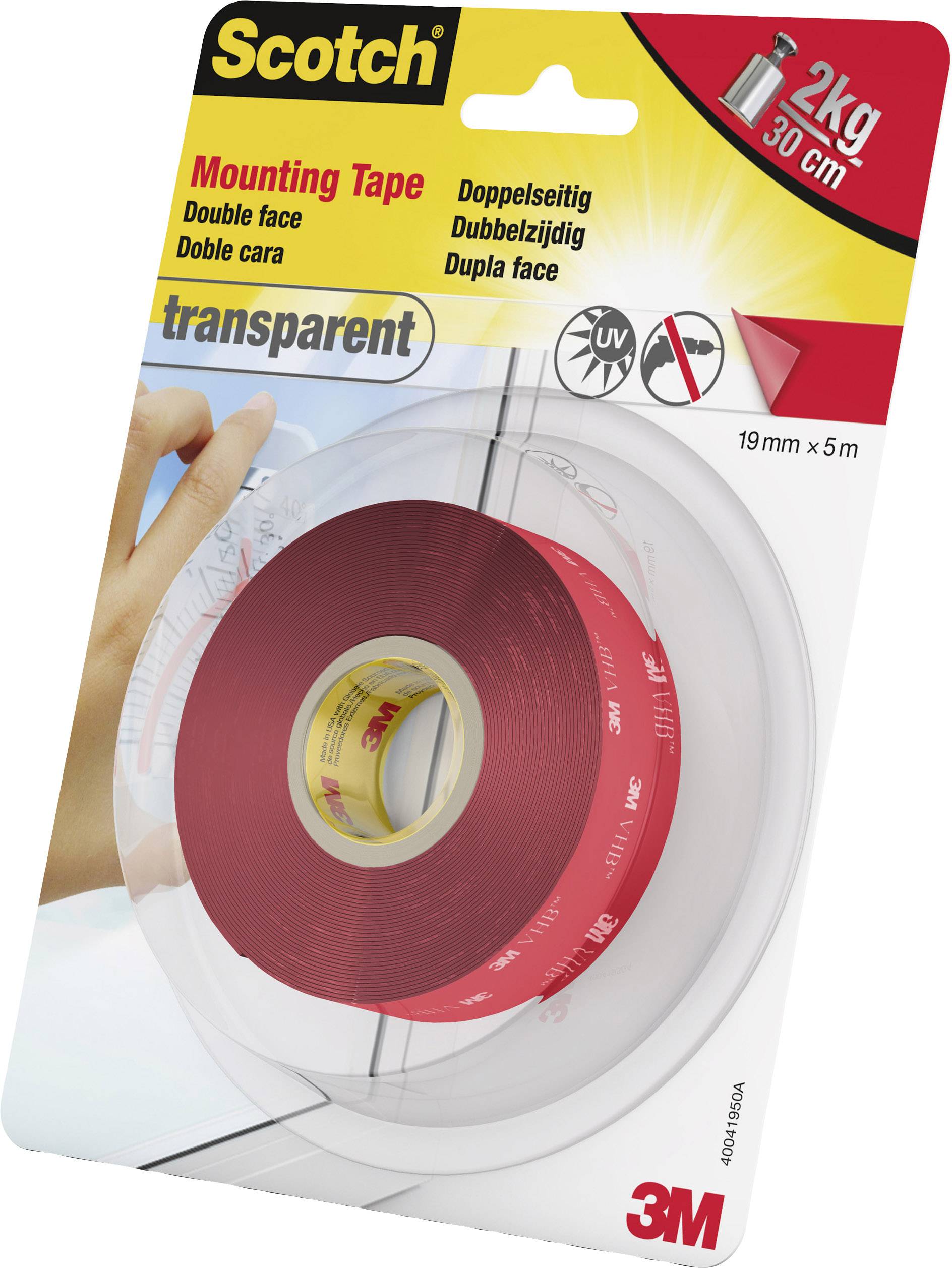 3M Scotch 40041950 Montageband Transparent (L x B) 5 m x 19 mm 1 St.-2