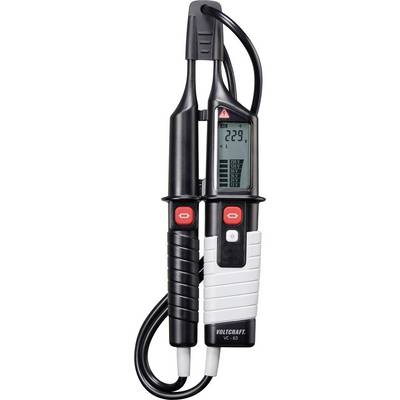 Digitaler Spannungstester in Schwarz-Weiß mit Display. Zeigt '229V' an. Verwendet für Spannungsmessungen in elektrischen Schaltungen.