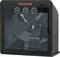 Ein schwarzer Barcode-Scanner von Honeywell mit drei Symbolen: Lautsprecher, Ein/Aus, und Musik.