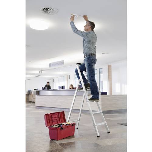 MUNK Günzburger Steigtechnik 11227 Aluminium Stufen-Stehleiter Arbeitshöhe (max.): 3.75 m Silber 9.4 kg