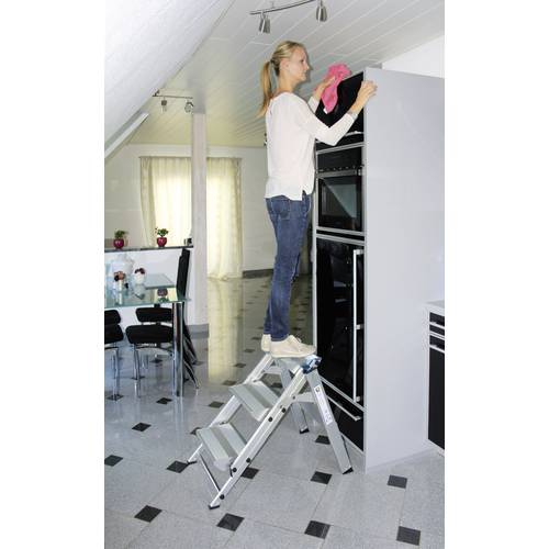 MUNK Günzburger Steigtechnik 55003 Aluminium Treppe klappbar Arbeitshöhe (max.): 2.7 m Silber 7 kg