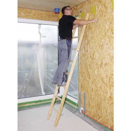 MUNK Günzburger Steigtechnik 33110 Holz Anlegeleiter Arbeitshöhe (max.): 4.1 m Braun 6.7 kg