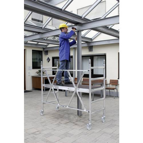 MUNK Günzburger Steigtechnik 115301 Aluminium Gerüst klappbar, fahrbar Arbeitshöhe (max.): 3 m Silber 36 kg