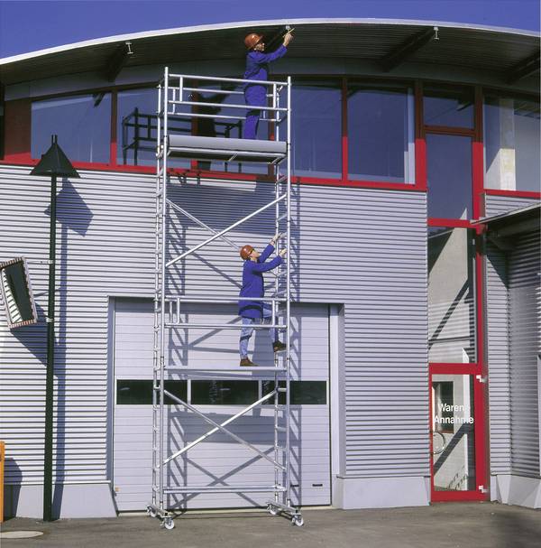 MUNK Günzburger Steigtechnik 166520 Aluminium Gerüst fahrbar Arbeitshöhe (max.): 7.2 m Silber 126 kg