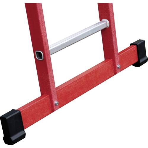 MUNK Günzburger Steigtechnik 35314 Kunststoff Anlegeleiter inkl. Traverse Arbeitshöhe (max.): 5.3 m Rot, Silber 11.2 kg