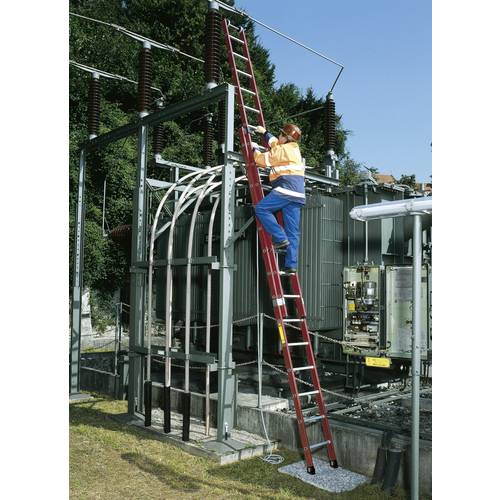 Thumbnail - MUNK Günzburger Steigtechnik 35108 Kunststoff Schiebeleiter Arbeitshöhe (max.): 5.3 m Rot, Silber 13.3 kg