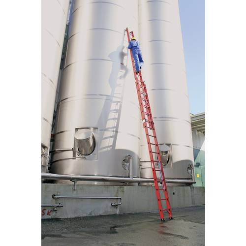 MUNK Günzburger Steigtechnik 36110 Vollkunststoff Schiebeleiter Arbeitshöhe (max.): 6.3 m Rot 19.2 kg