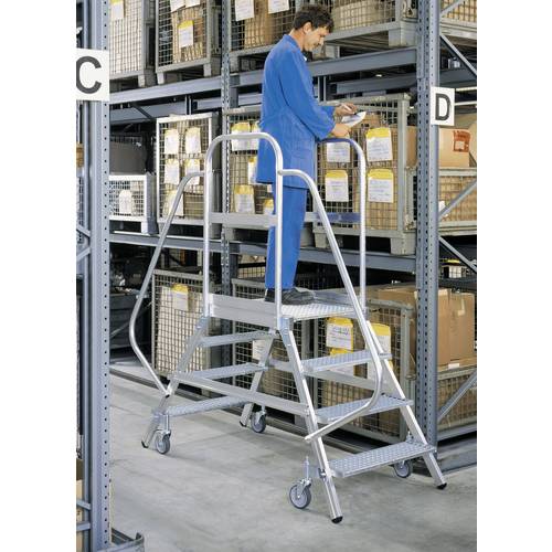 Thumbnail - MUNK Günzburger Steigtechnik 51208 Aluminium Podestleiter Arbeitshöhe (max.): 3.9 m Silber 82 kg