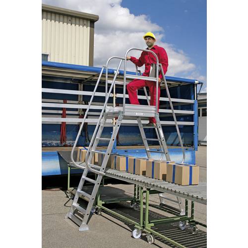 MUNK Günzburger Steigtechnik 303408 Aluminium Überstieg Arbeitshöhe (max.): 3.90 m Silber 42.5 kg