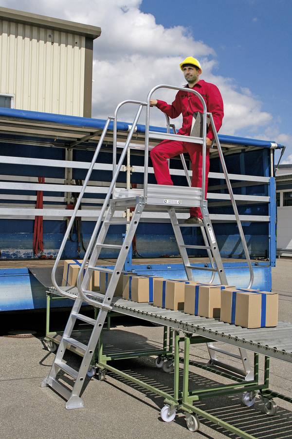 MUNK Günzburger Steigtechnik  303408 Aluminium Überstieg  Arbeitshöhe (max.): 3.90 m Silber 42.5 kg