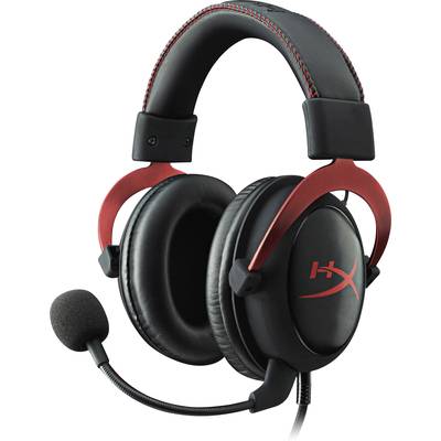HyperX Cloud II Gaming  Over Ear Headset kabelgebunden 7.1 Surround Rot Noise Cancelling Lautstärkeregelung, Mikrofon-St
