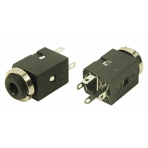 Cliff FC681374V Klinken-Steckverbinder 3.5 mm Buchse, Einbau vertikal Polzahl: 3 Stereo Schwarz 1 St.