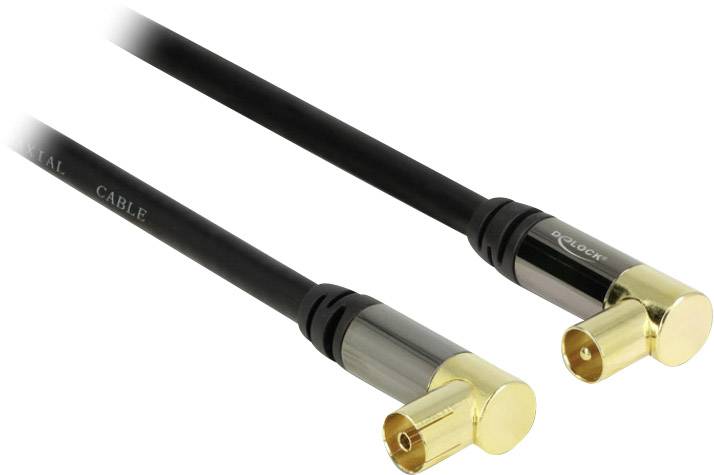 DELOCK Kabel IEC Stecker 90G > IEC Buchse 90G RG-6/U 1 m
