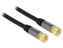 Delock Antennen, SAT Anschlusskabel [1x F-Stecker - 1x F-Stecker] 1.00 m 85 dB vergoldete Steckkontakte Schwarz-2