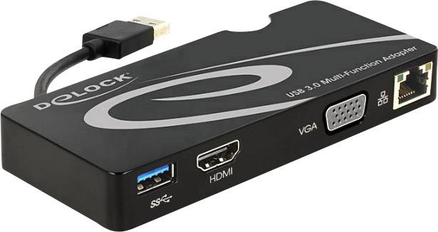 DELOCK USB3.0 Adapt.>HDMI/VGA/LAN/USB3.0 | Gigabit LAN