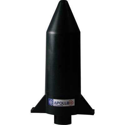 Schwarzer, raketenförmiger Behälter mit 'Apollo Ultrasonic'-Label. Dient vermutlich zur Messung oder als Sensor in technischen Anwendungen.