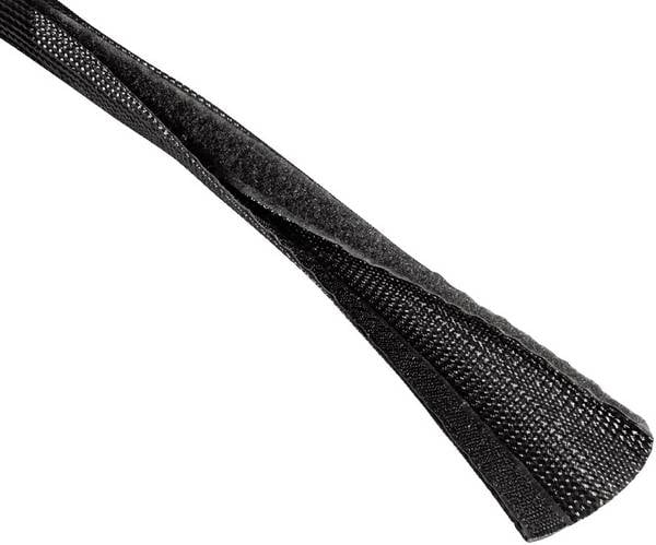 hama 00220995 Flexibler Gewebe-Kabelschlauch, universal, 20 - 40 mm, 1,8 m, Schwarz