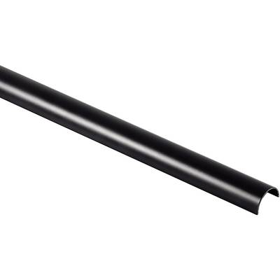 hama 00083170 Alu-Kabelkanal, halbrund, 110/3,3/1,8 cm, Schwarz