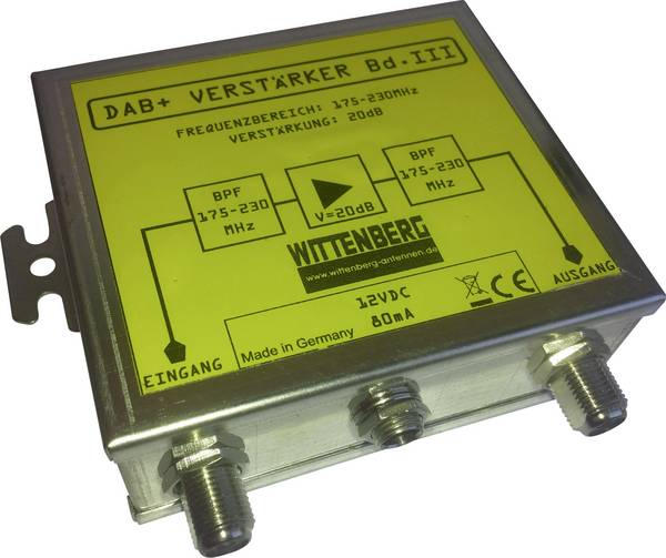 Wittenberg Antennen 103087 Mehrbereichsverstärker DAB+ 20 dB