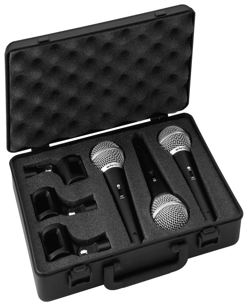 MONACOR Hand Mikrofon-Set IMG Stage Line DM-3SET Übertragungsart:Kabelgebunden inkl. Koffer