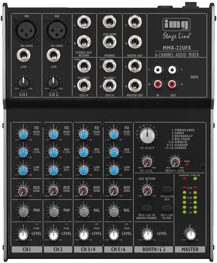 IMG STAGE LINE Mischpult MMX-22UFX