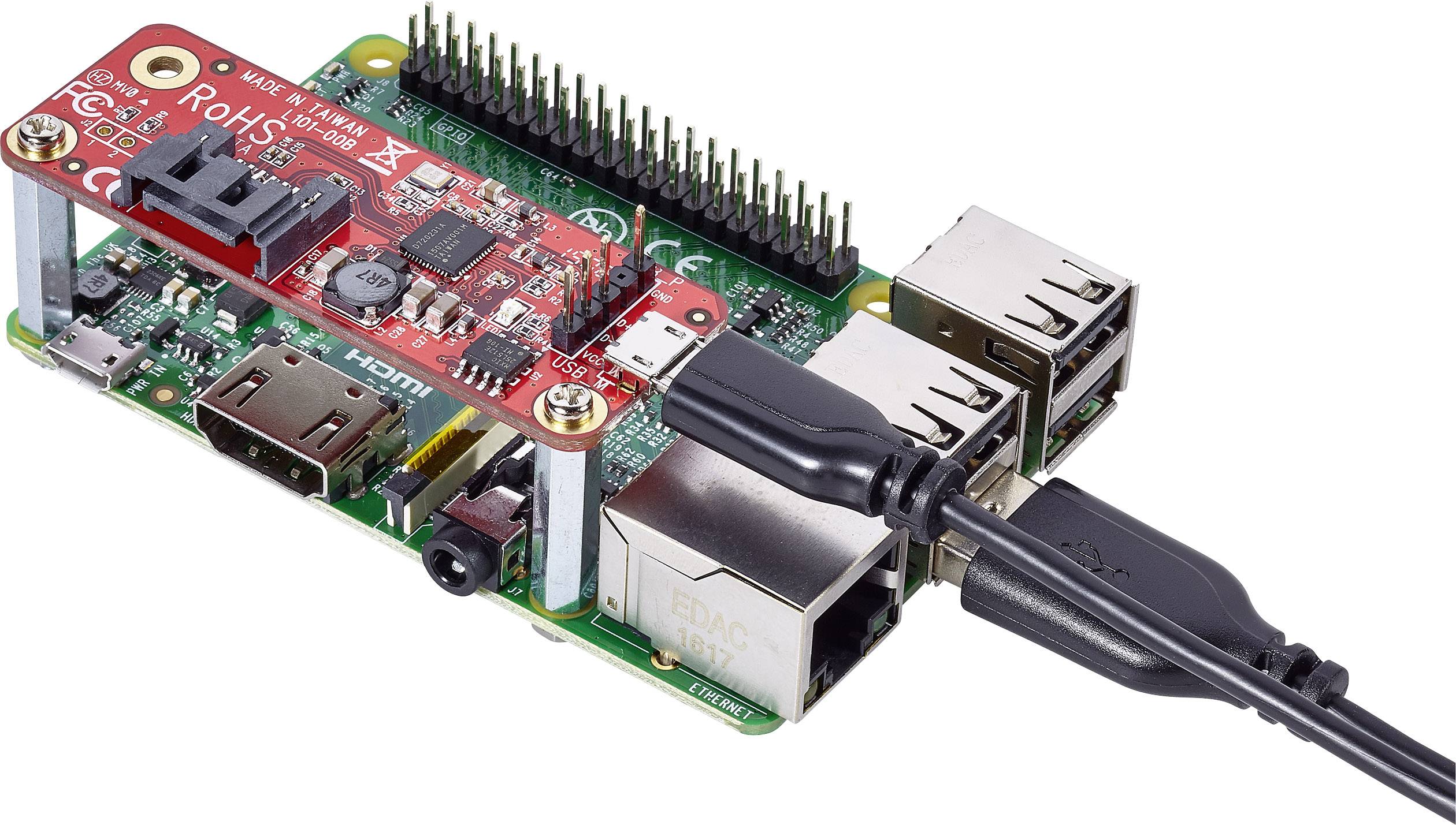 Renkforce USB/SATA-Converter Adapter Passend für (Entwicklungskits): Raspberry Pi®-1