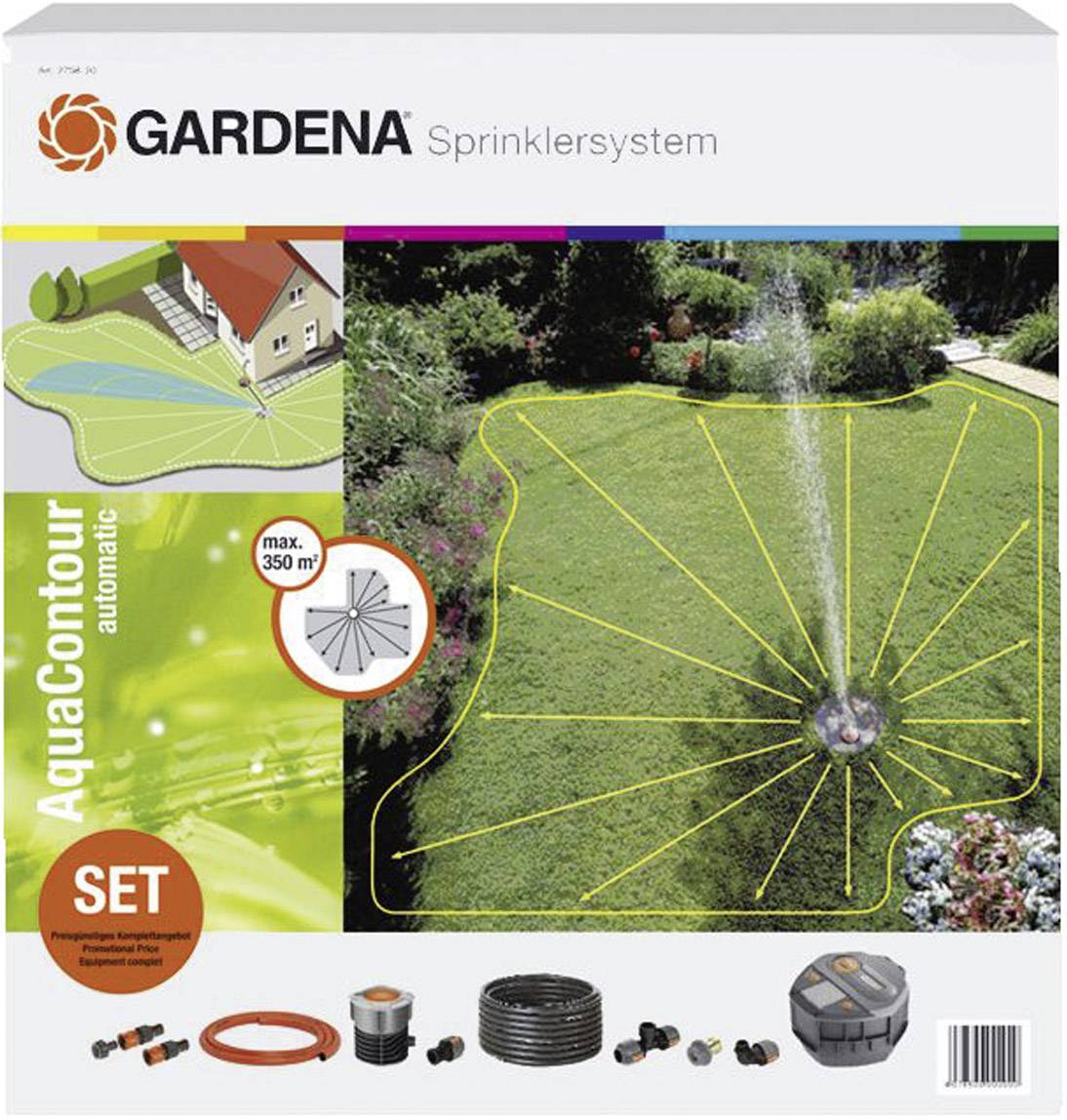 GARDENA AquaContour automatic VielflächenVersenkregner KomplettSet