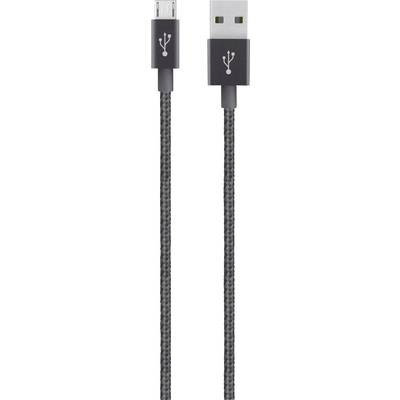Belkin USB-Kabel USB 2.0 USB-A Stecker, USB-Micro-B Stecker 1.20 m Schwarz gesleeved F2CUo21bt04-BLK