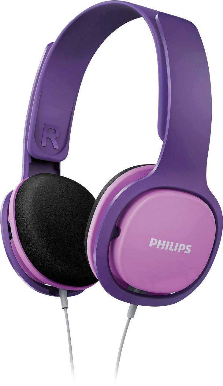 Philips SHK2000PK On Ear Kopfhörer kabelgebunden Stereo Pink, Lila Noise Cancelling Kinder-0