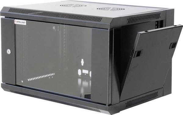 Intellinet 711715 19 Zoll Wandgehäuse (B x H x T) 570 x 370 x 450 mm 6 HE Schwarz (RAL 9005)