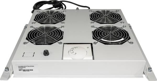 Intellinet 712798 19 Zoll 4 x Netzwerkschrank-Lüfter 1 HE Grau