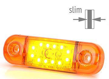 SecoRüt Umriss-Markierungsleuchte Offene Kabelenden Markierungsleuchte seitlich 12 V, 24 V Orange Klarglas-2