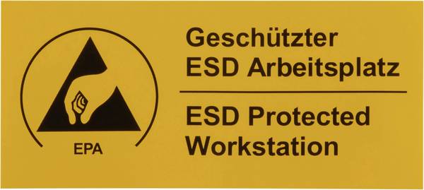Wolfgang Warmbier ESD-Warnschild 1 St. Gelb, Schwarz (L x B) 90 mm x 40 mm 2850.4090.DE selbstklebend