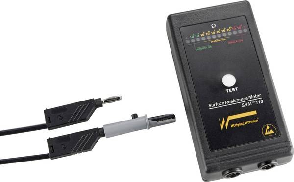 Wolfgang Warmbier SRM®110 ESD-Testgeräte-Set Oberflächenwiderstand, Ableitwiderstand inkl. Aufbewahrungstasche, inkl. Erdungskabel