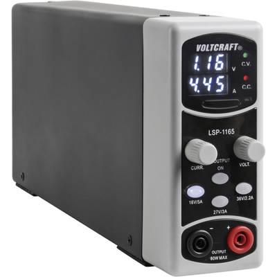 VOLTCRAFT LSP-1165 Labornetzgerät, einstellbar 0.1 - 36 V/DC 0.01 - 5 A 80 W schmale Bauform Anzahl Ausgänge 1 x-2