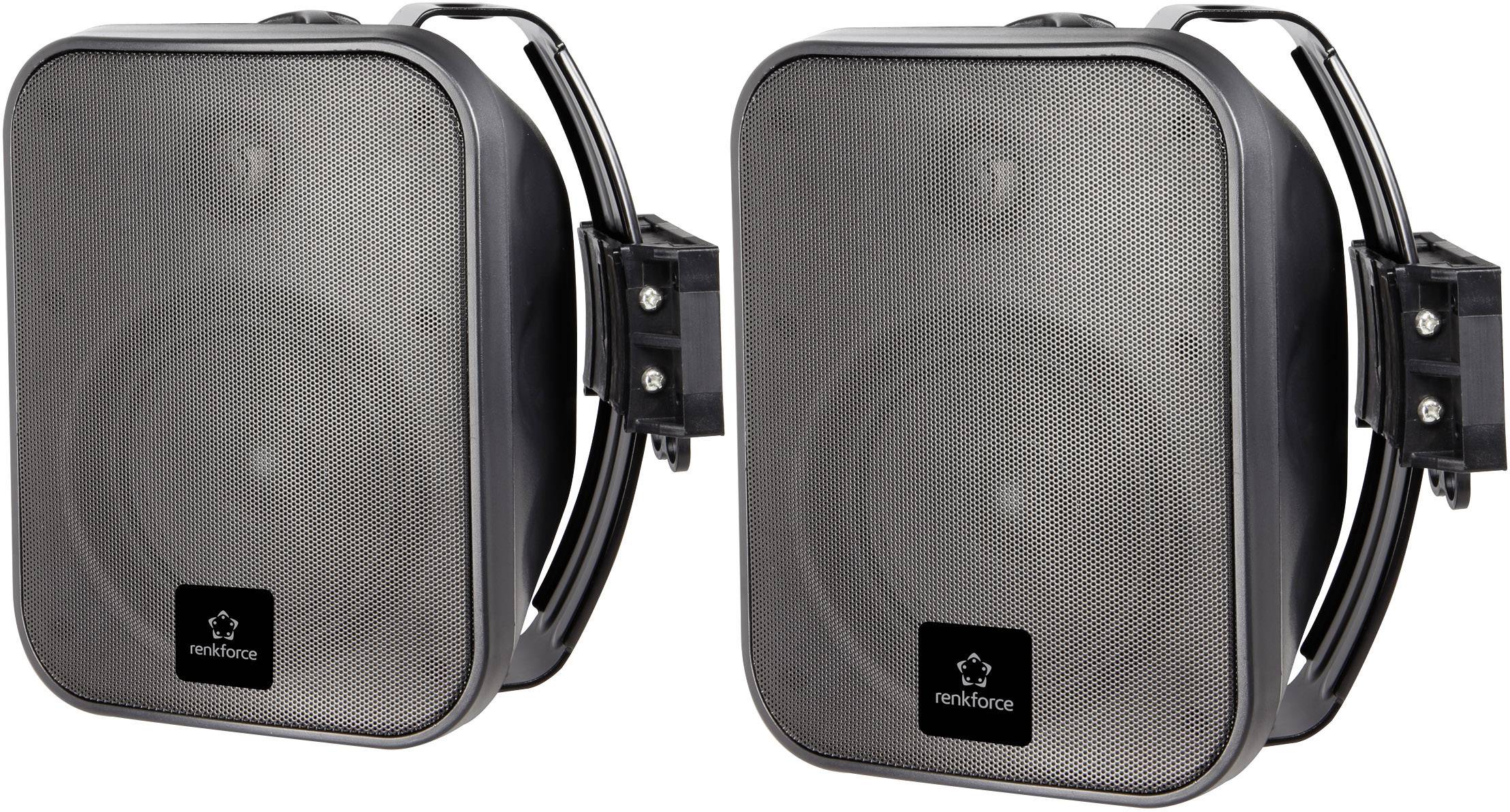 Renkforce OWM-5 Außenlautsprecher 60 W IP56 Schwarz 1 Paar-1