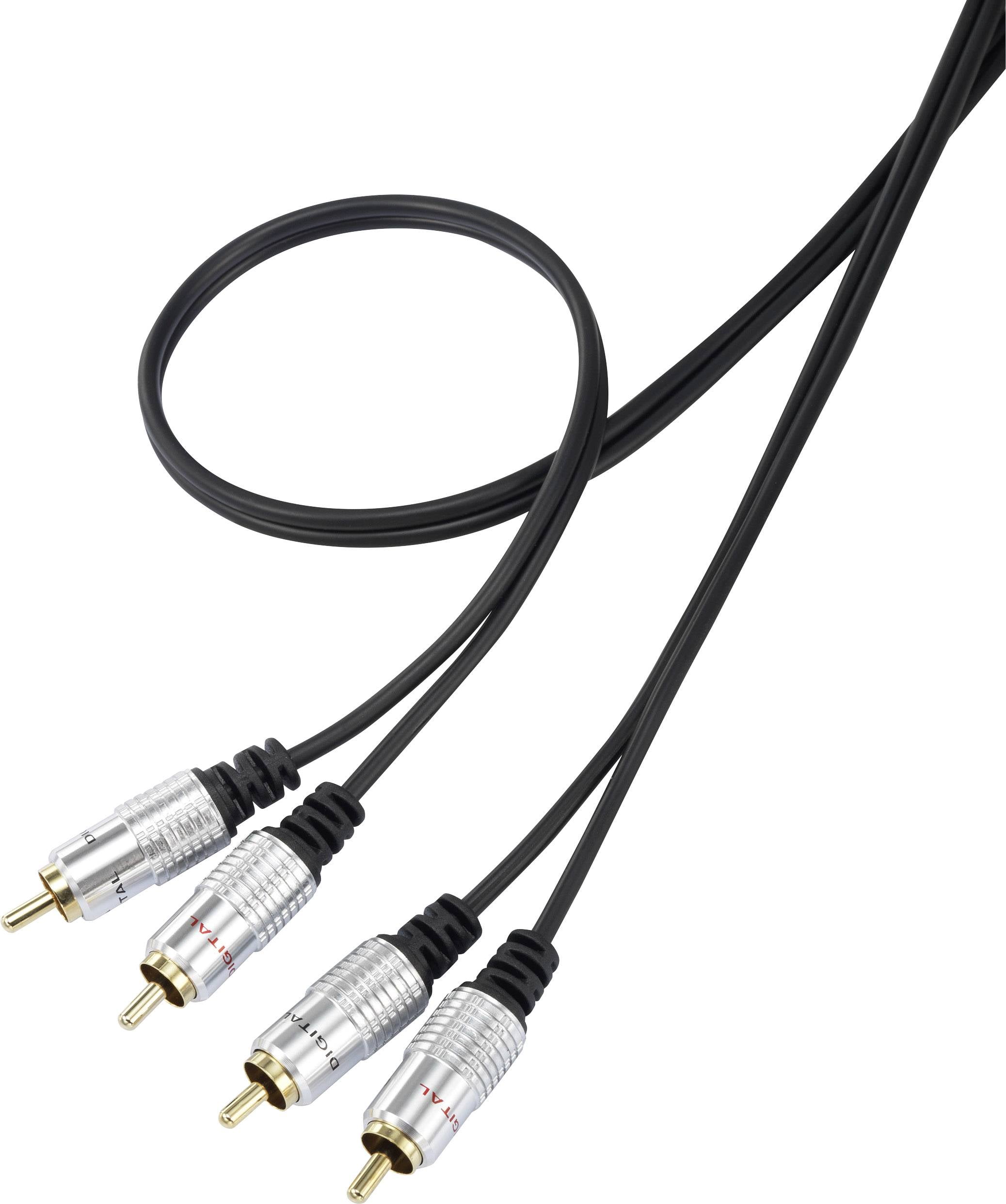 SpeaKa Professional SP-7870144 Cinch Audio Anschlusskabel [2x Cinch-Stecker - 2x Cinch-Stecker] 1.00 m Schwarz SuperSoft