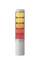 Industrieleuchte mit drei Farben: Gelb, Orange und Rot, übereinander angeordnet. Signallampe zur Anzeige von Maschinenstatus.