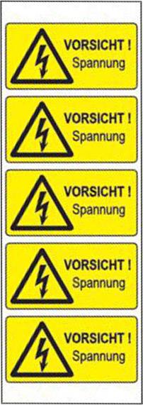 Warn-Kombischild Achtung Folie Selbstklebend (B X H) 52 Mm X 26 Mm 5 St ...