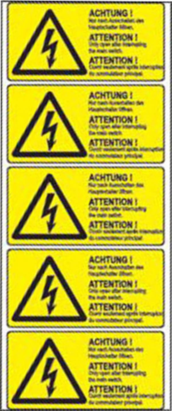 Warn-Kombischild Achtung Folie selbstklebend (B x H) 105 mm x 52 mm 5 St.