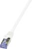 LogiLink CQ4011S RJ45 Patchkabel CAT 6a S/FTP 0.25 m Weiß vergoldete Steckkontakte, Flammwidrig, mit Rastnasenschutz 1 St.